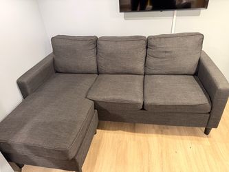 Gray Fabric Sectional Sofa with Chaise