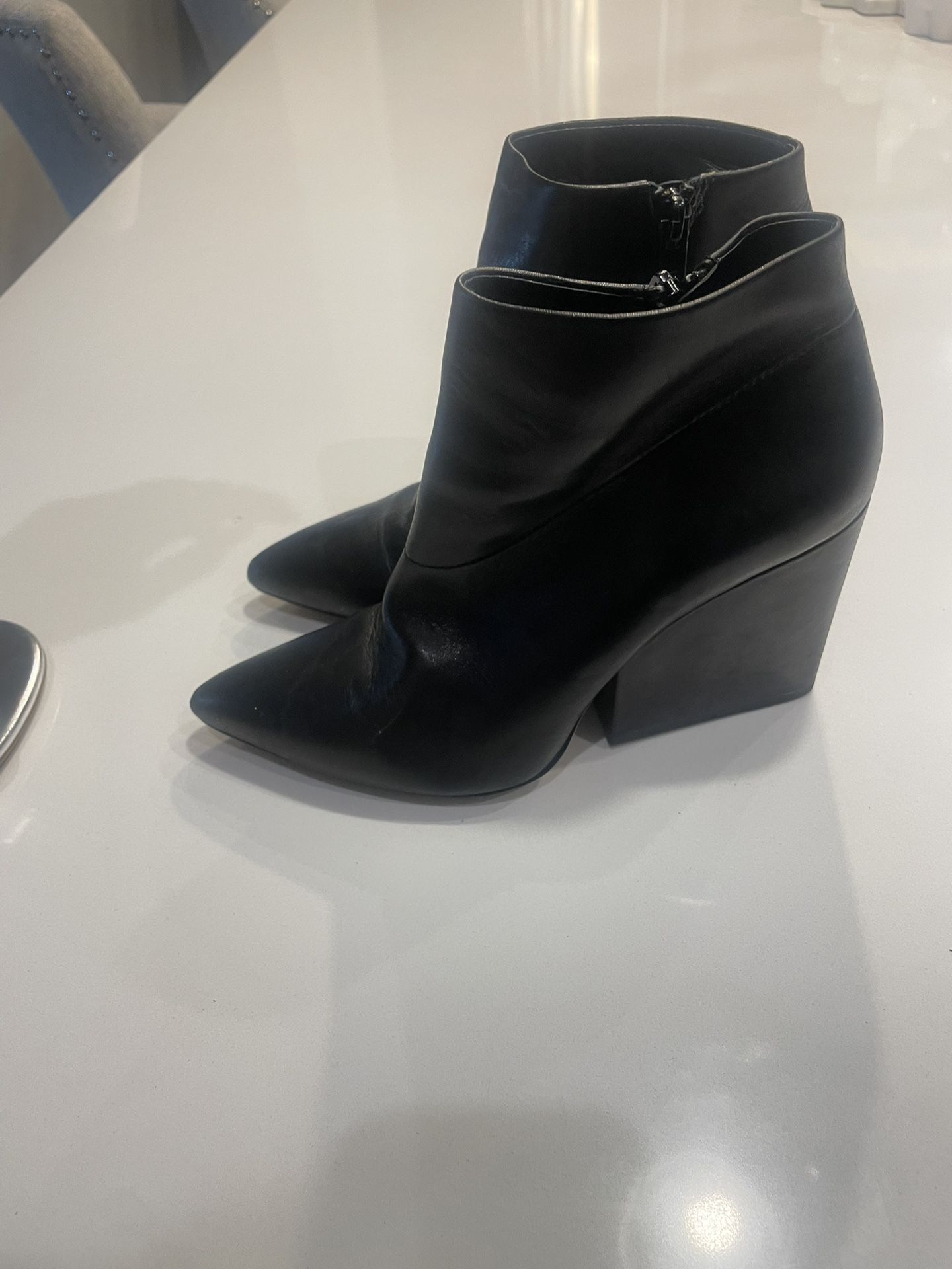 Loeffler Randall Black Bootie Heel Women’s Leather Sole, Size 7.5