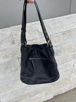 Coach Soho Slim Duffle Black Soft Leather Convertible Crossbody Bag