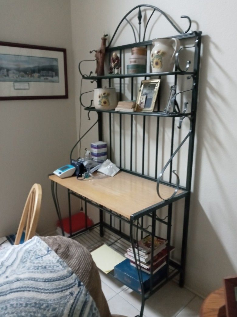 Bakers Rack- Hunter Green Wrought Iron (See Description)