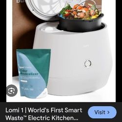 Lomi Model 80100 Electric Countertop Kitchen Composter, Charcoal Pods, Air Filter, and Compost Tablets - New in Box