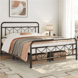 New full size metal bed frame with headboard with footboard