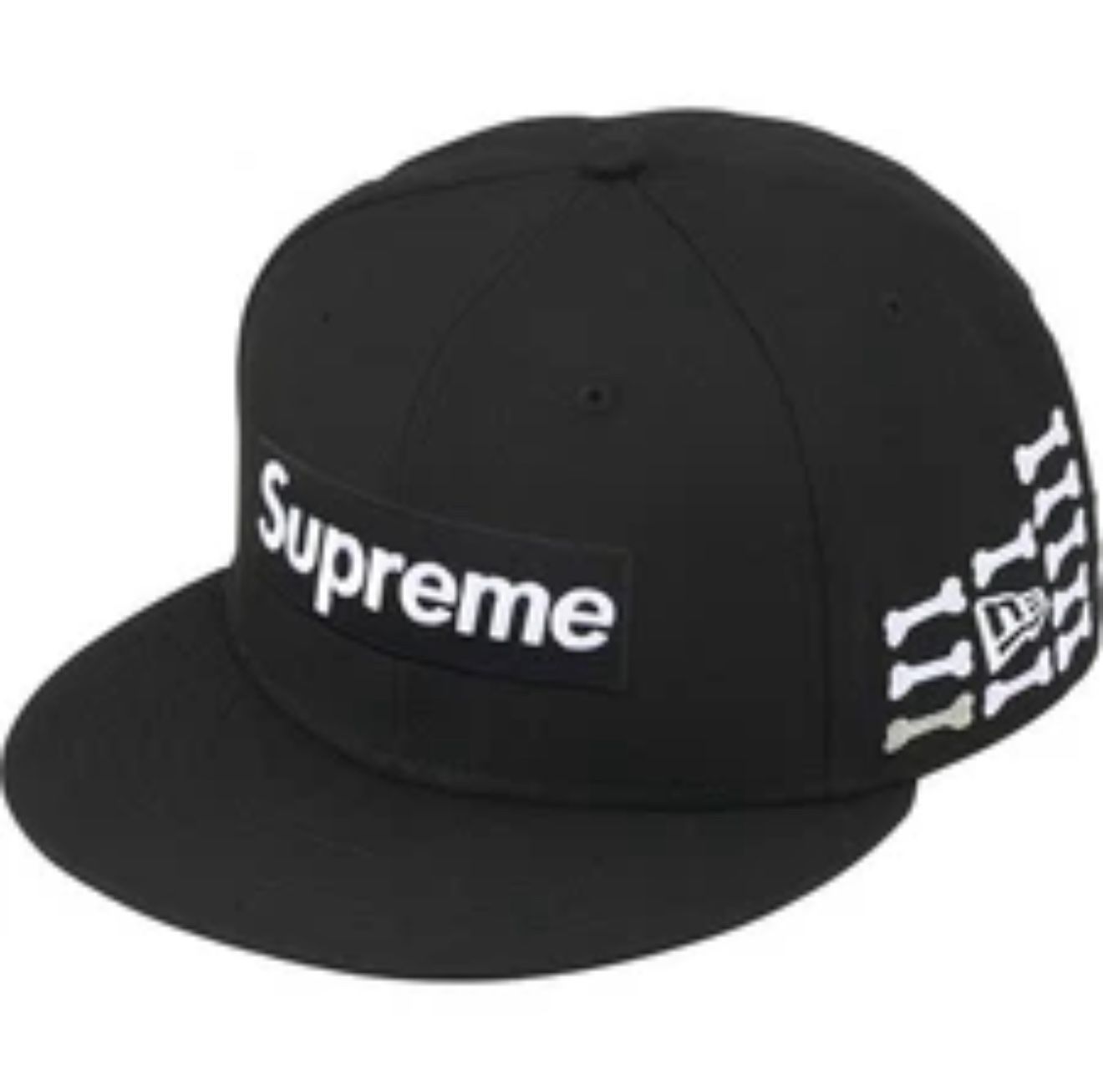 Supreme Bones Box Logo Hat Black Size 8