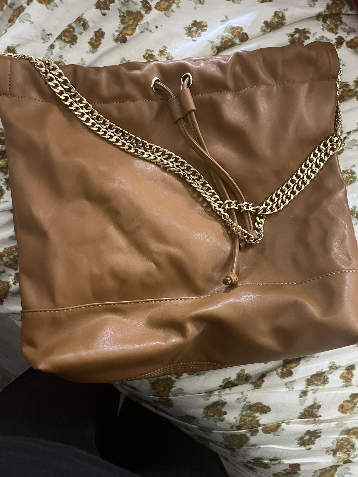 Slouchy Tote Gold Chain Bag