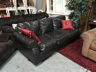 Black leather couch