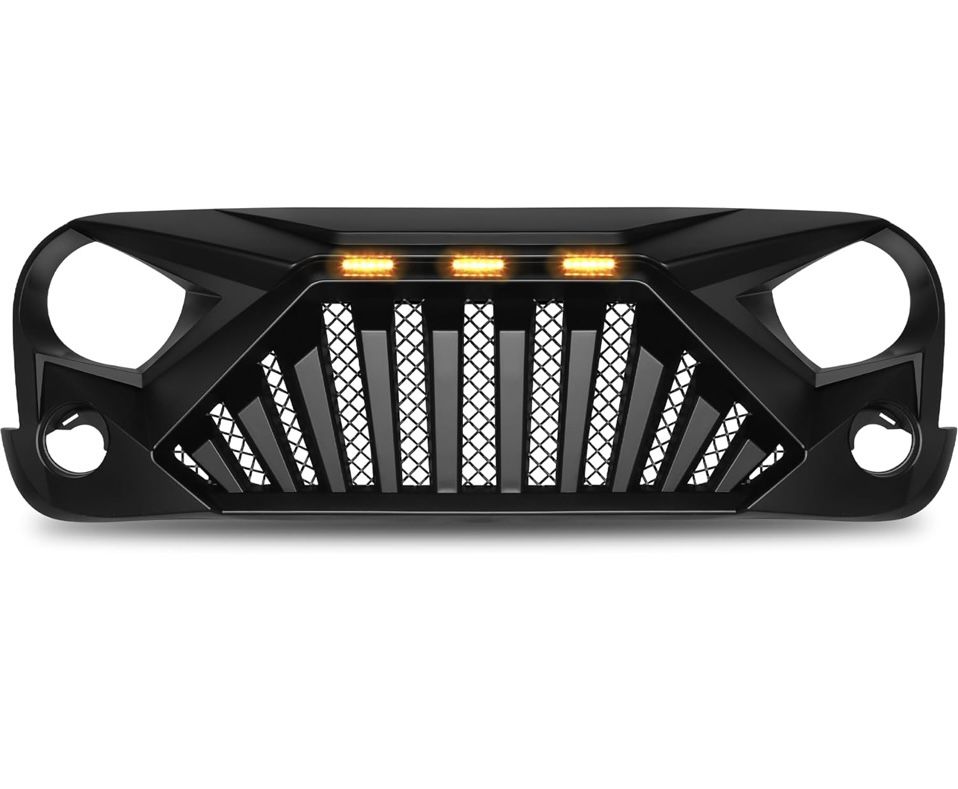 Grille Grill Fit for 2007 2008 2009 2010 2011 2012 2013 2014 2015 2016 2017 2018 Jeep Wrangler JK