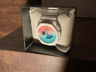 Activa White Dual-Time Sport Watch with Pink-to-Blue Gradient Dial