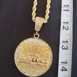 Last Supper Pendant With 24" Rope Chain 