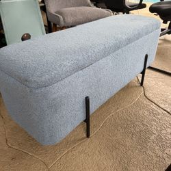 Storage Ottoman Bench - Light Blue 