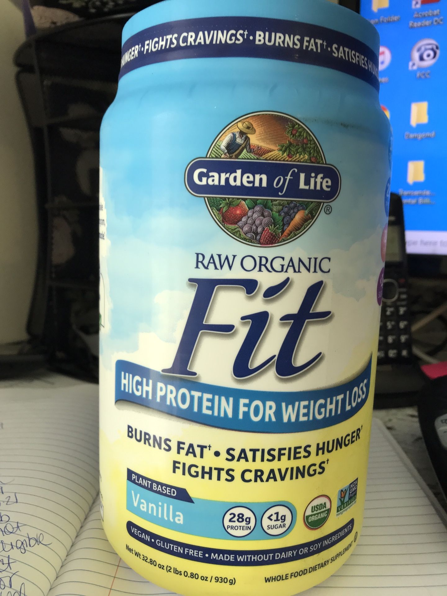 Garden Of Life-Raw Organic Fit Powder -New 2lbs Vanilla