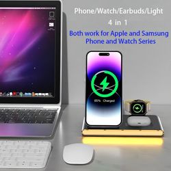 2025 Magnetic Wireless Mag-Safe Charging Station, 4 in 1 Fast Max Charging for iPhone 16 15 14 13 12 Pro Max Plus, Charger Stand for Apple Watch Serie