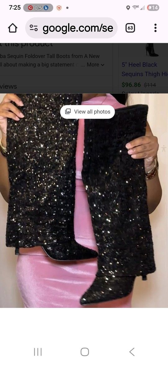 Sexy Sequined Foldover Tall Boots
