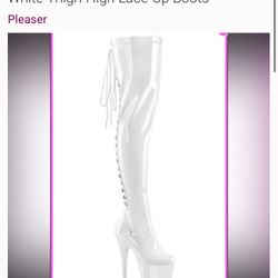 Pleaser Thigh High Lace Up Boots