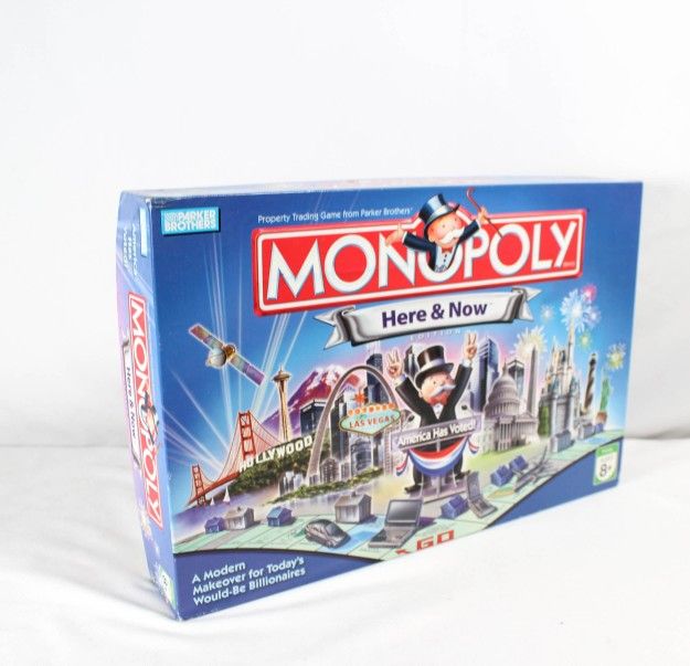Vintage 2006 Monopoly Here and Now Edition Board Game – Good Condition, Complete Pieces, Box Damage