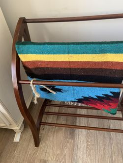 Vintage Wood Blanket Stand 
