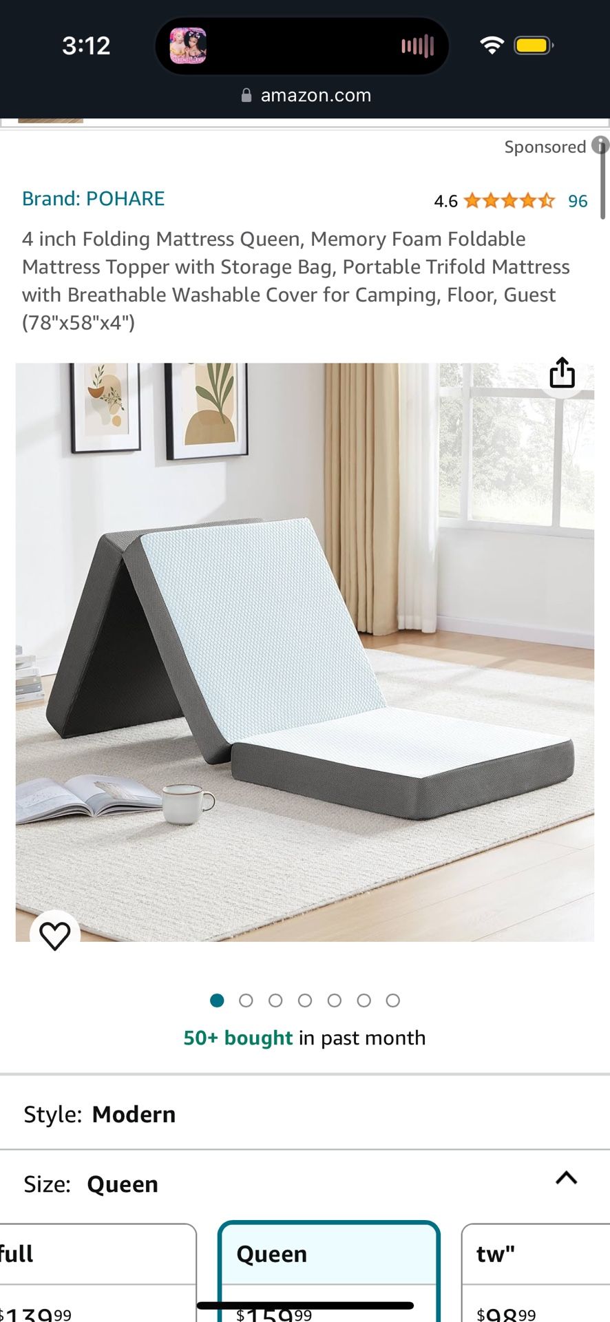Queen Size Foldable Mattress
