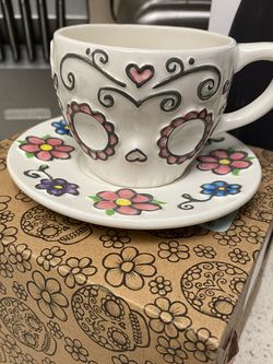 Sugar Skull Tea Cup