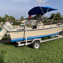 Aqua Sport 17’ With Johnson 90HP, 27 Gallons Gas Tank,Aluminum Trailer With New Lights,Bimini Top, Ready To To Fish Kendall West Area