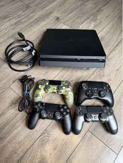 Sony PlayStation 4 PS4 Slim 1TB Console Bundle w/ 4 Controllers HDMI Cable