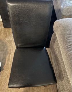 Black Faux Leather Dining Chairs