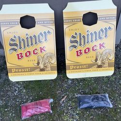 Shiner Bock corn hole boards