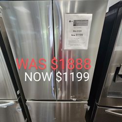 33 In. W 21 Cu. Ft. Smart Counter Depth Max French Door Refrigerator With ICE Maker 