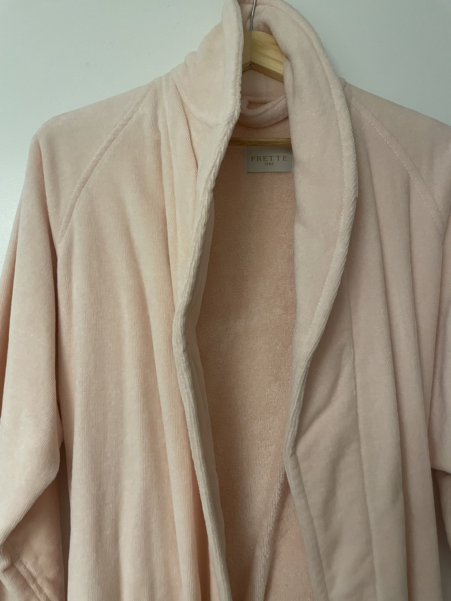 Velour Shawl Collar Robe Rose