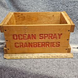 Vintage Ocean Spray Cranberries Hand Made Advertising Crate Box Massachusetts