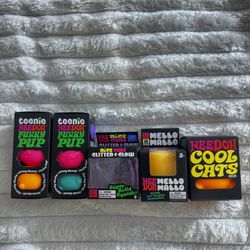 NEW VIRAL Needoh Lot of 5 | 2 Teenie Pup, Cube Glitter, Mello Mallo, Cool Cat 