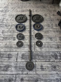Weight set with barbell