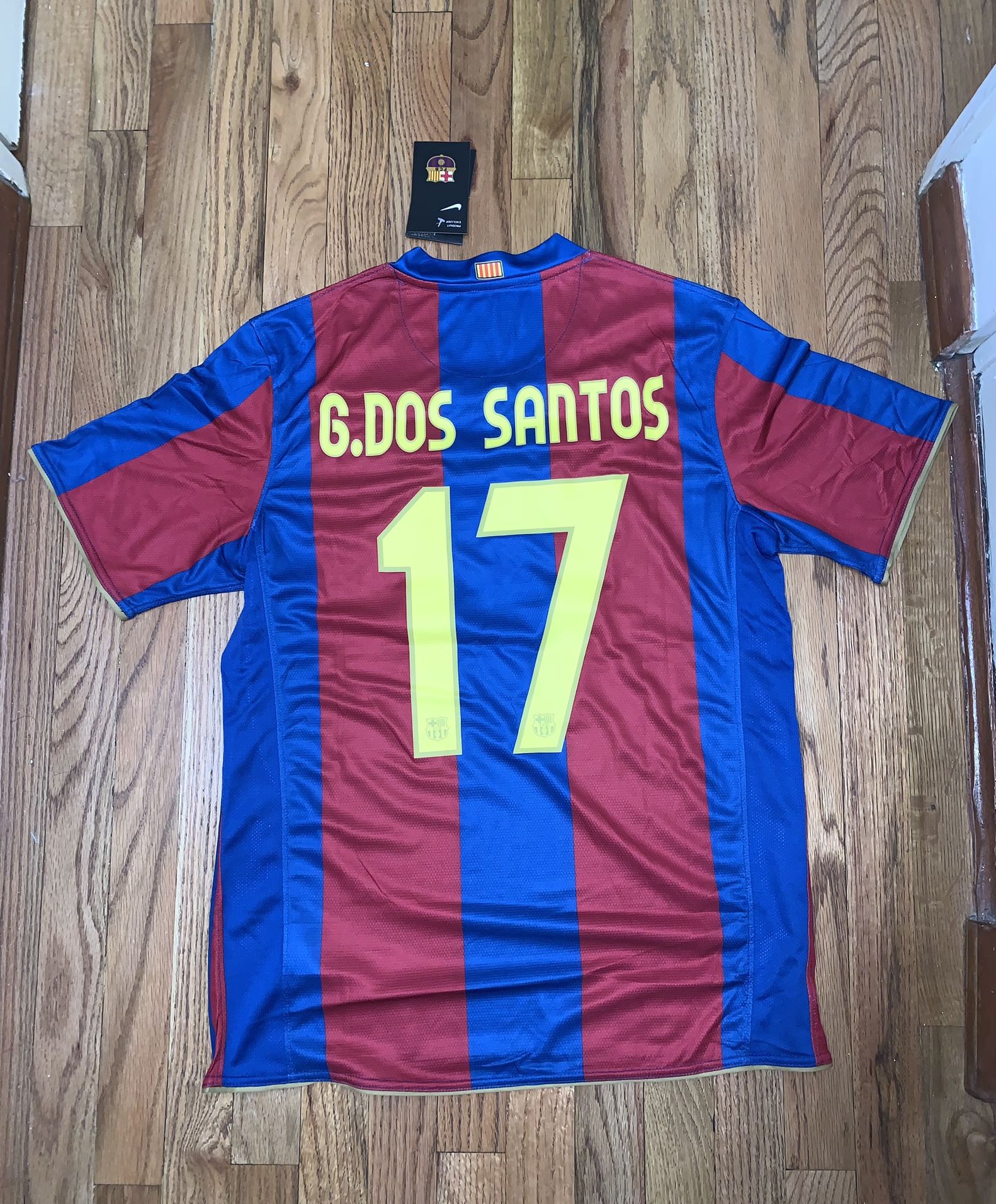 BNWT**/RETRO VINTAGE/ Giovani Dos Santos #17/ Barcelona Jersey 2007-2008/MENS L