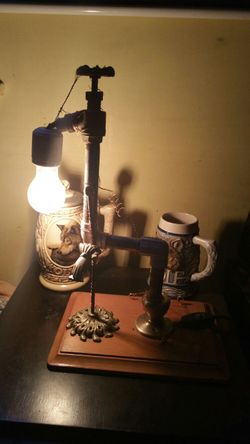 Hand made steam punk lamp Edison lightbulb