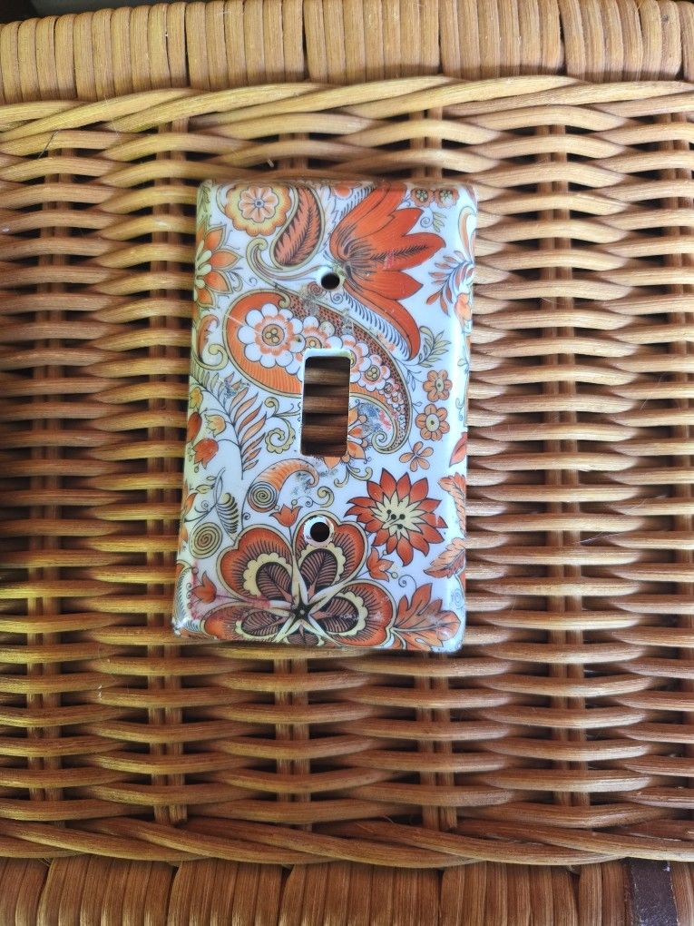 Boho Vintage Ceramic Light Switch Cover