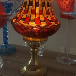 Hand Painted Glass fairy Lamp