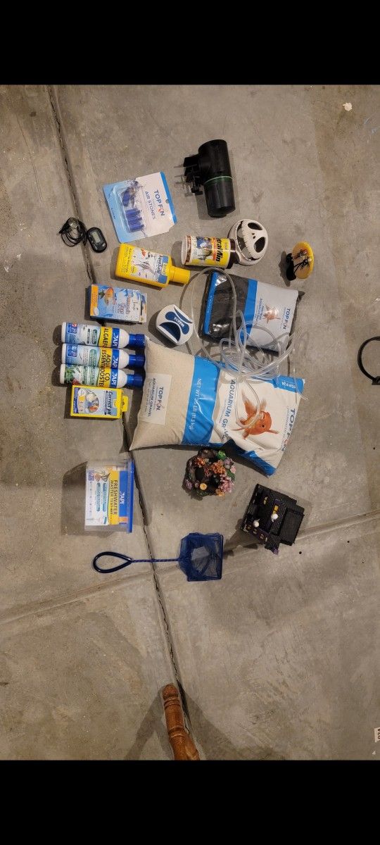 Aquarium Supplies Bundle – Water Treatments, Gravel, Decor & More