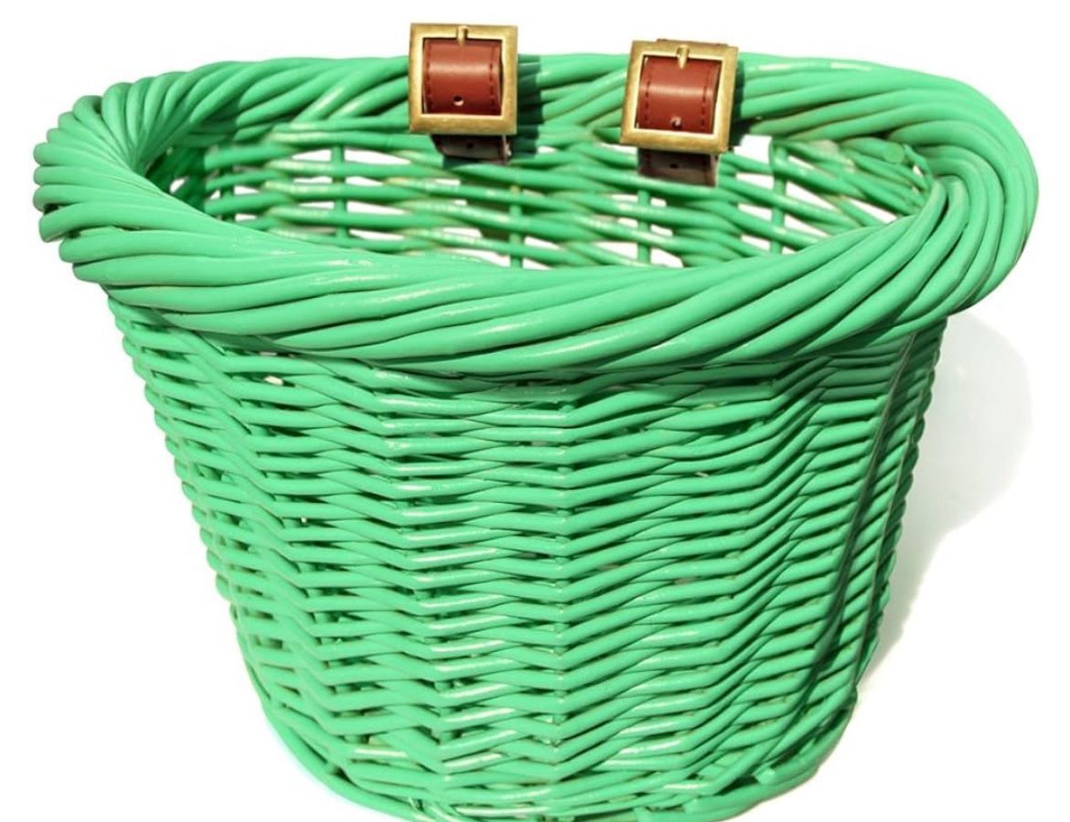 Colorbasket 01488 Junior Front Handlebar Wicker Bike Basket, Leather Straps in Bike Baskets by Colorbasket