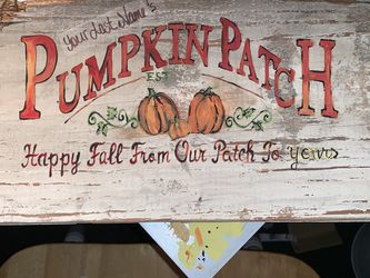 Hand painted pumpkin patch sign