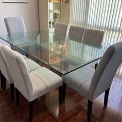 Vintage Modern Glass Dining Table