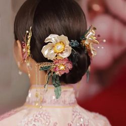 Floral Hair Headpiece Bridal Wedding Party Accessories Hair Clip Set
