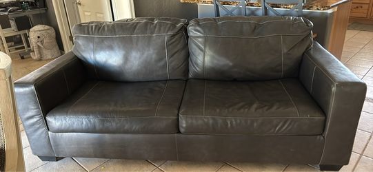 Leather sleeper sofa