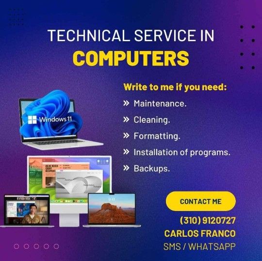 Computer technician and web developer / Servicio Técnico Computadores