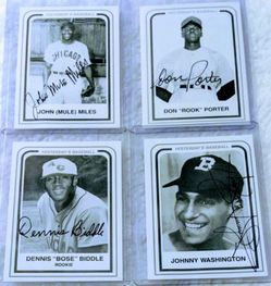 "RARE" Legends of the Official Negro Baseball League Signed Baseball Cards & Signed Baseball