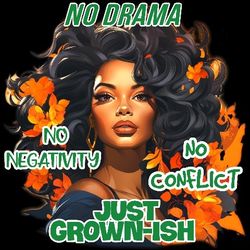 Women Large Graphic T-shirt  "No Drama"