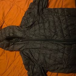 Slim Fit Black Bubble Coat 