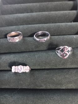Silver .925 Rings $20 each. Sz 6.