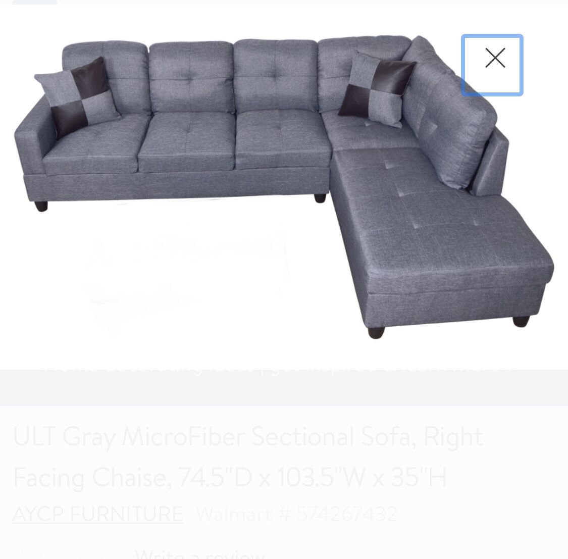 Gray MicroFiber Sectional Sofa