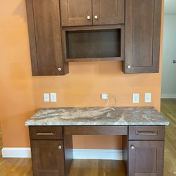 Beautiful Granite Top Desk and Cabinet