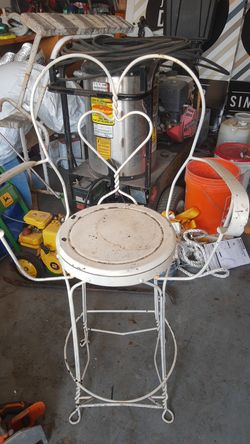 Tall antique ice cream chair