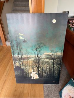 Large Moonlit Tree Canvas