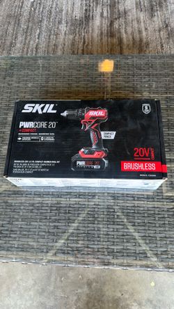 SKIL 20V PWR CORE 20 1/2 in. Brushless Cordless Compact Hammer Drill Kit (Battery)